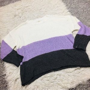 La Miel Colorblock Soft Blend Round Neck Sweater Size Large